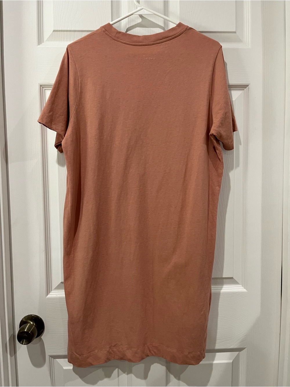 Everlane Women’s SzL Short-Sleeve Pocket Cotton T-Shirt Mini Dress, Blush - Picture 3 of 6
